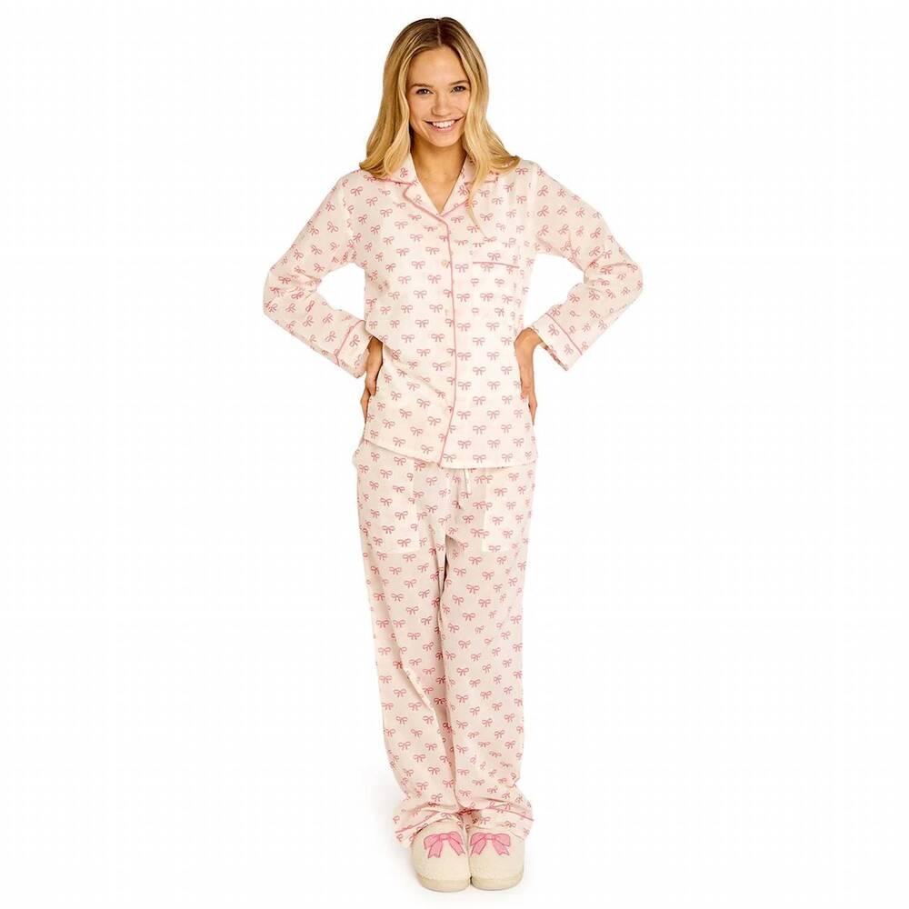 NEW TWO'S COMPANY coquette pajama in bow pink